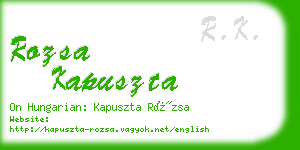 rozsa kapuszta business card